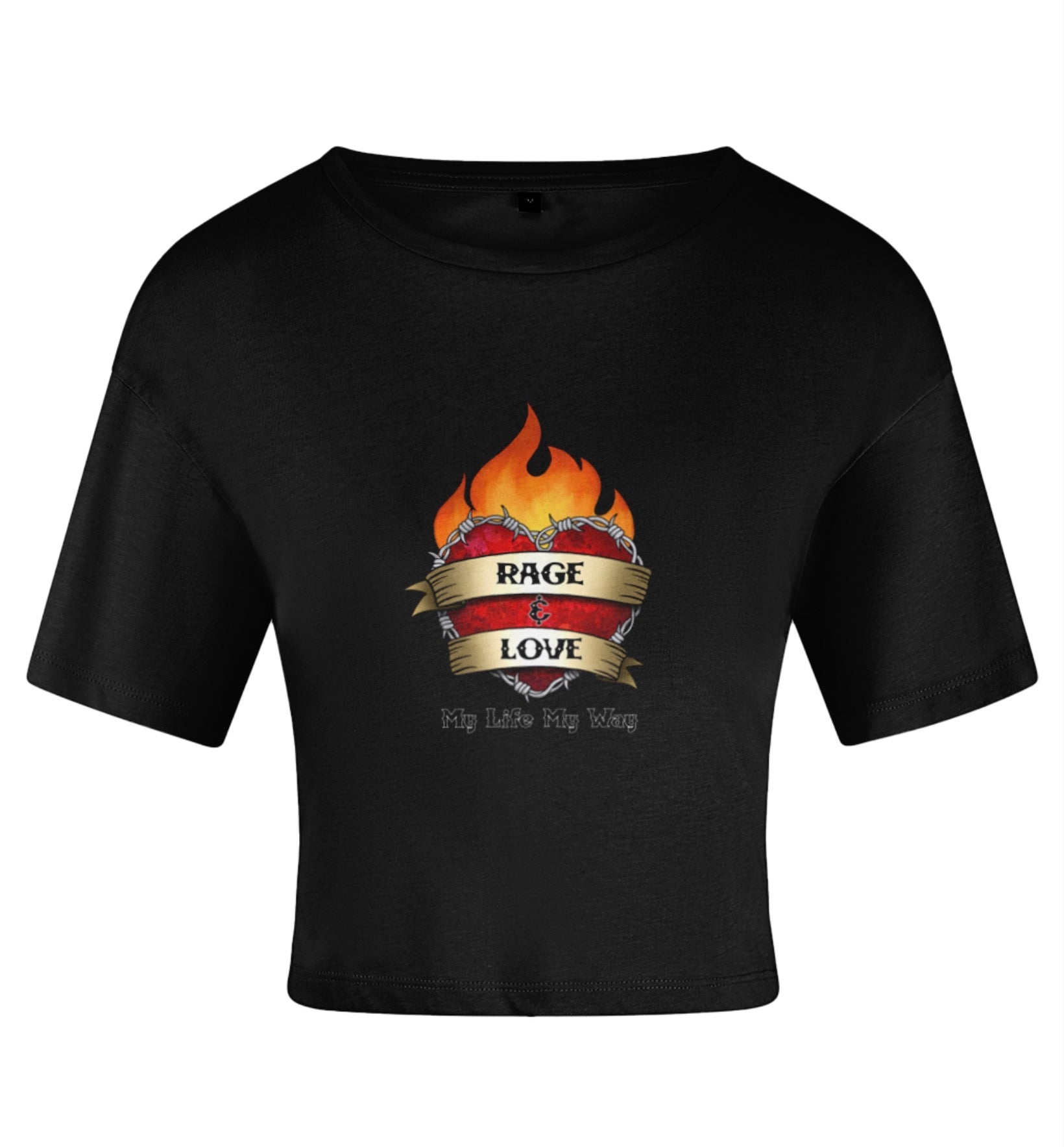 Crop Top Burning Heart Logo